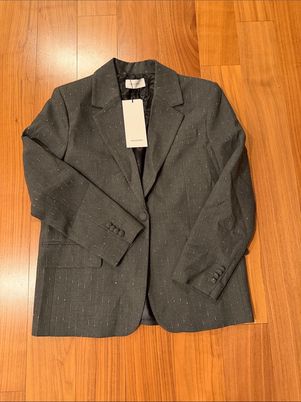 Women's Charcoal Pinstripe Blazer - Hollister